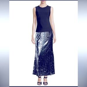 Carmen by Carmen Marc Valvo holiday Sequined Fishtail Ball Skirt 8 party evening